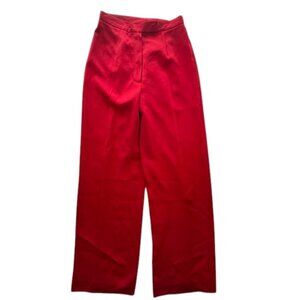 Lauren Ralph Lauren Red 100% Silk Straight Leg Dress Pants- Womens Size 4P